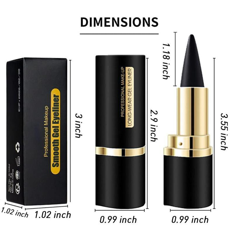 MISS ROSE 2Pcs Black Gel Eyeliner Pencil Set,Eye Linerwaterproof Smudge Proof, Cat Eye Makeupstencil,Eye Black Smokey Lettestick,Goth Halloween Makeup