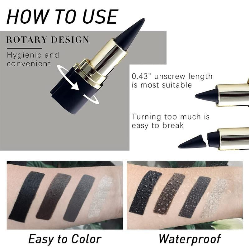 MISS ROSE 2Pcs Black Gel Eyeliner Pencil Set,Eye Linerwaterproof Smudge Proof, Cat Eye Makeupstencil,Eye Black Smokey Lettestick,Goth Halloween Makeup