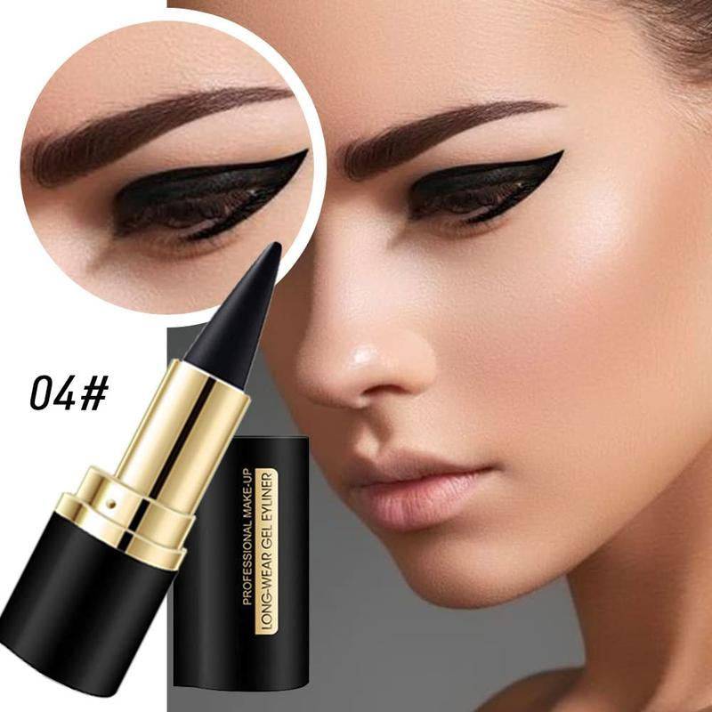 MISS ROSE 2Pcs Black Gel Eyeliner Pencil Set,Eye Linerwaterproof Smudge Proof, Cat Eye Makeupstencil,Eye Black Smokey Lettestick,Goth Halloween Makeup