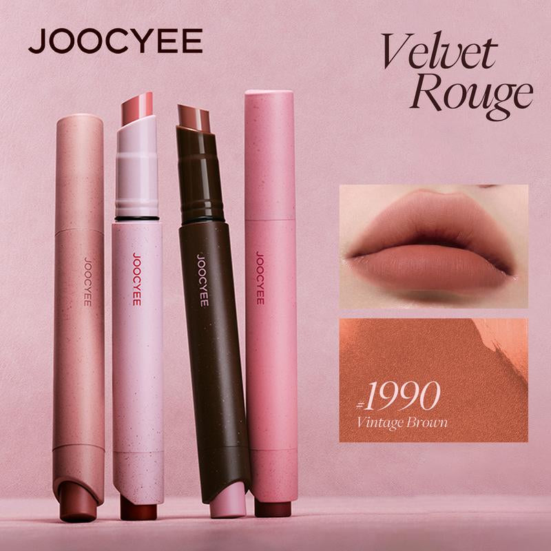 JOOCYEE Velvet Rouge Lightweight Non-Smudging Pigmented Transfer-Proof Cosmetic,Silky Mood Blur Lines Non-Drying Long Wear Beginner Friendly Multi Shades Giftable Portable Novel for Holidays Parties Masquerades