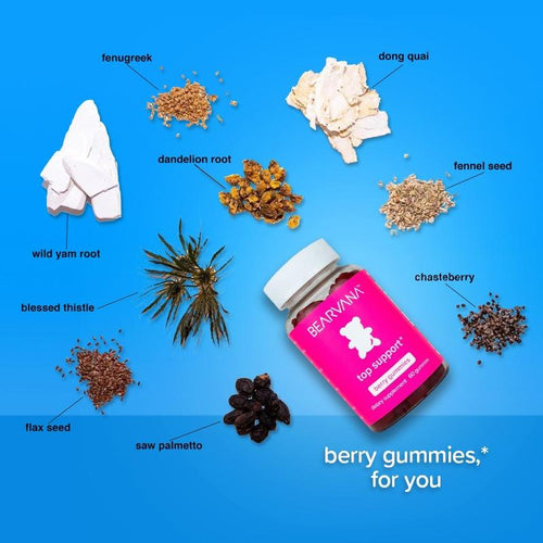 BEARVANA - Top Support Gummies - Women’S Support Supplement - Berry Flavored - Essential Herbs - Multivitamins - 60 Count