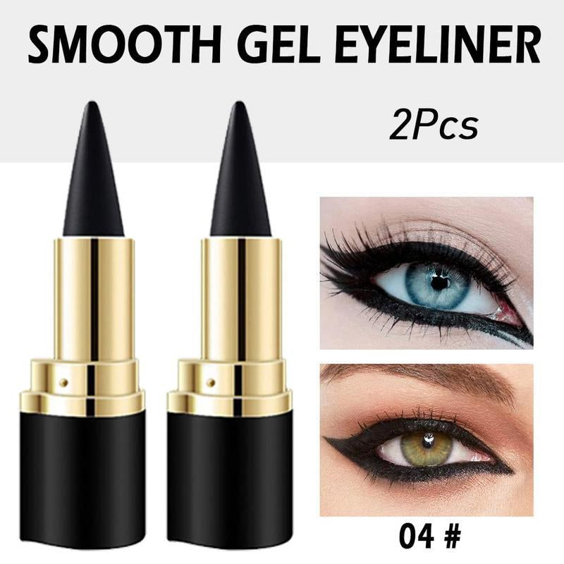 MISS ROSE 2Pcs Black Gel Eyeliner Pencil Set,Eye Linerwaterproof Smudge Proof, Cat Eye Makeupstencil,Eye Black Smokey Lettestick,Goth Halloween Makeup