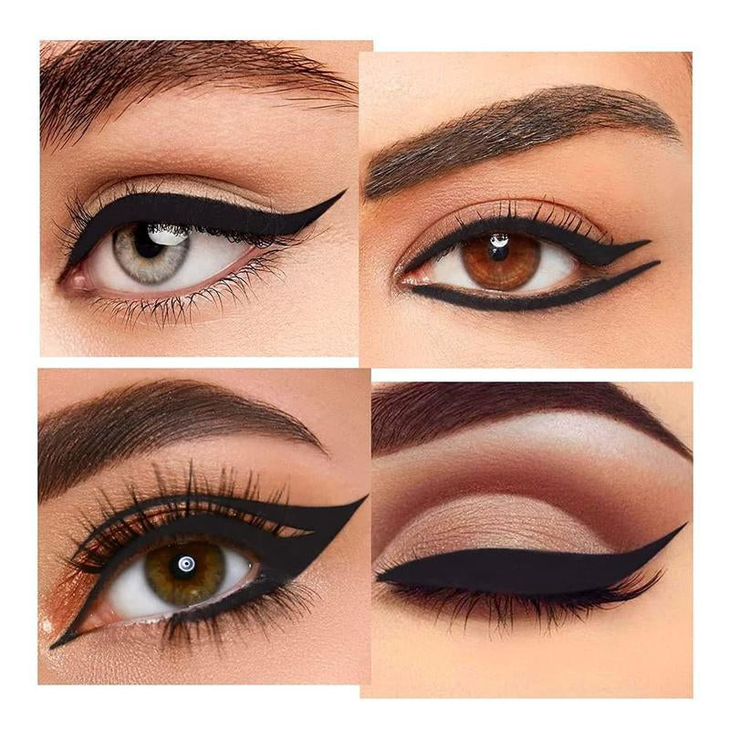 MISS ROSE 2Pcs Black Gel Eyeliner Pencil Set,Eye Linerwaterproof Smudge Proof, Cat Eye Makeupstencil,Eye Black Smokey Lettestick,Goth Halloween Makeup