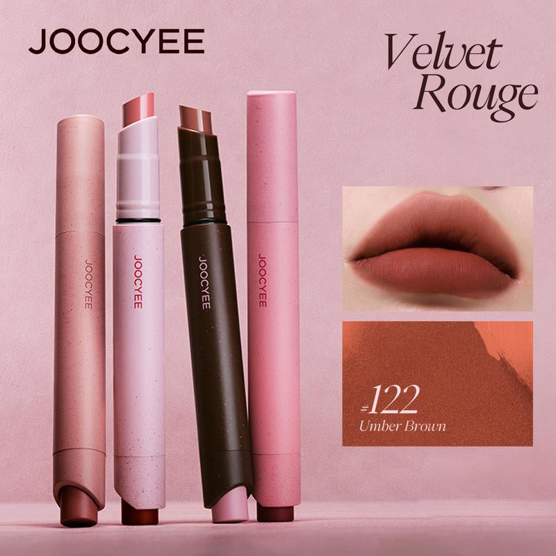 JOOCYEE Velvet Rouge Lightweight Non-Smudging Pigmented Transfer-Proof Cosmetic,Silky Mood Blur Lines Non-Drying Long Wear Beginner Friendly Multi Shades Giftable Portable Novel for Holidays Parties Masquerades
